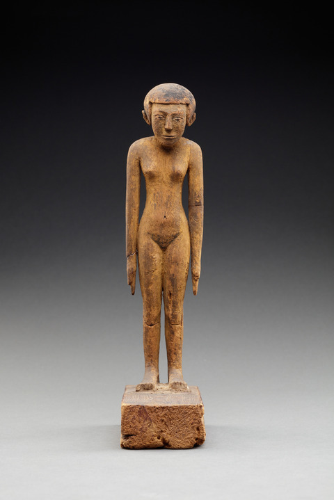 Ancient Egyptian Wooden Female Statuette