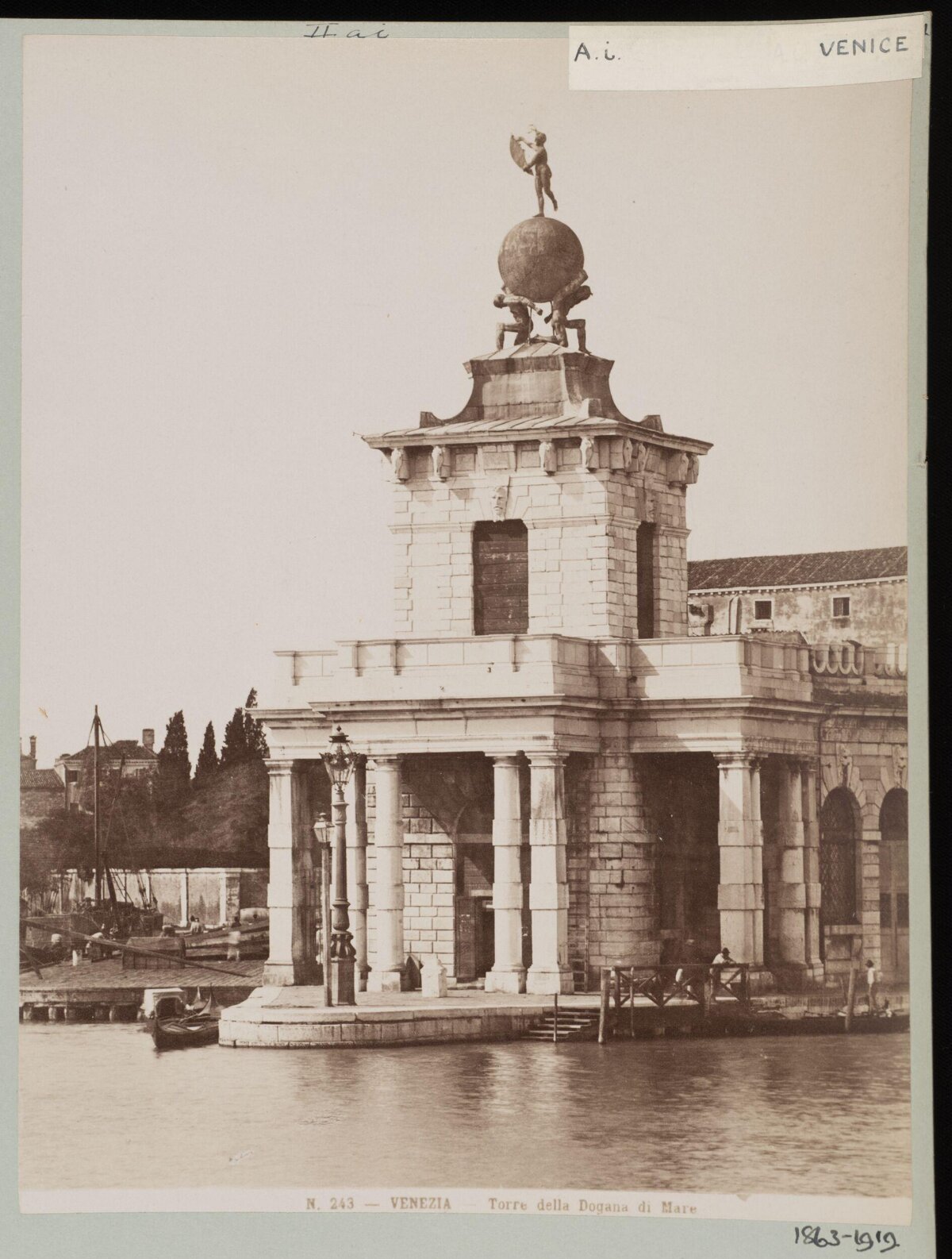 Old Photo of Venice Dogana di Mare Tower