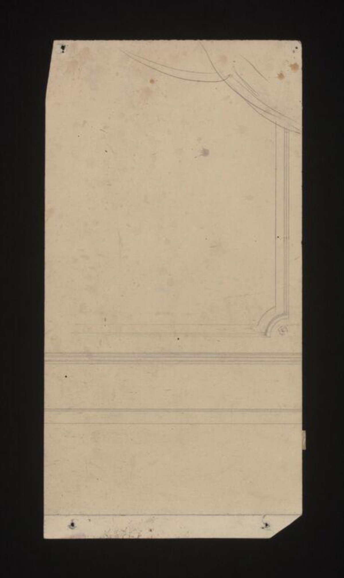 Unfinished Architectural Sketch on Old Paper