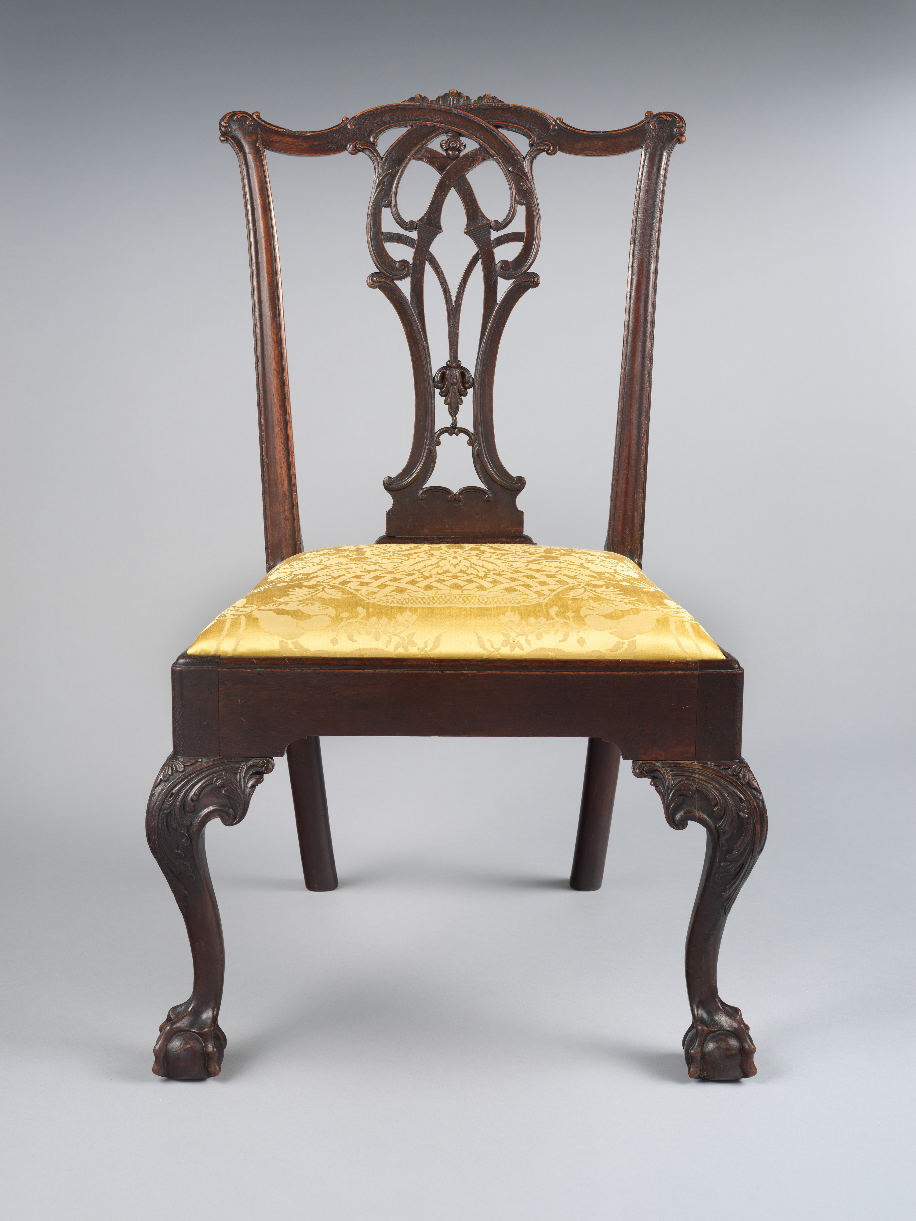Antique Carved Wooden Side Chair