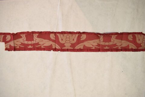 Ancient Red Patterned Silk Fragment