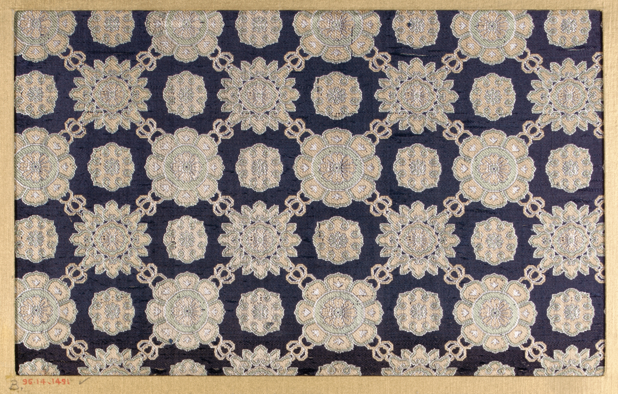 Blue Traditional Floral Pattern Textile
