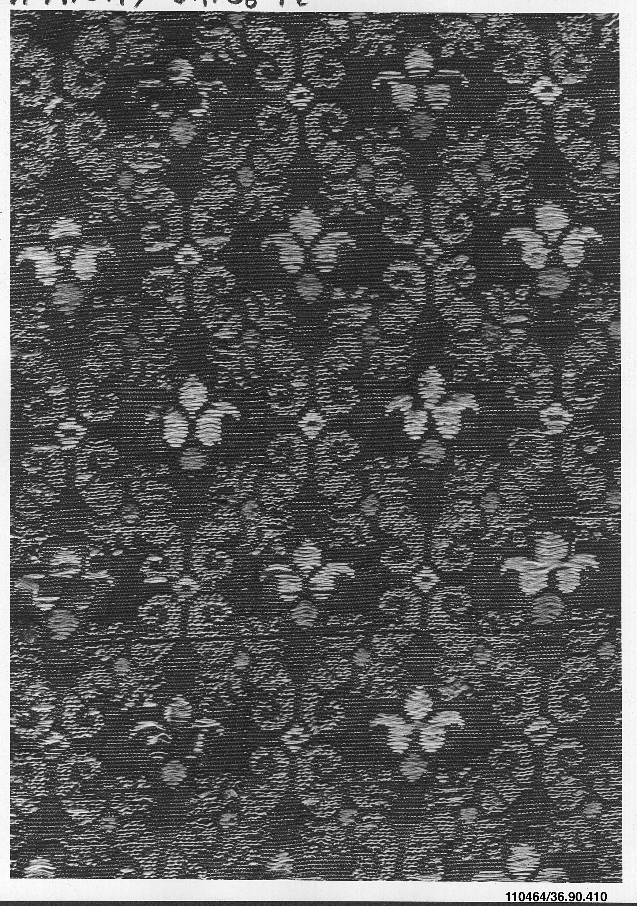 Black White Floral Patterned Textile