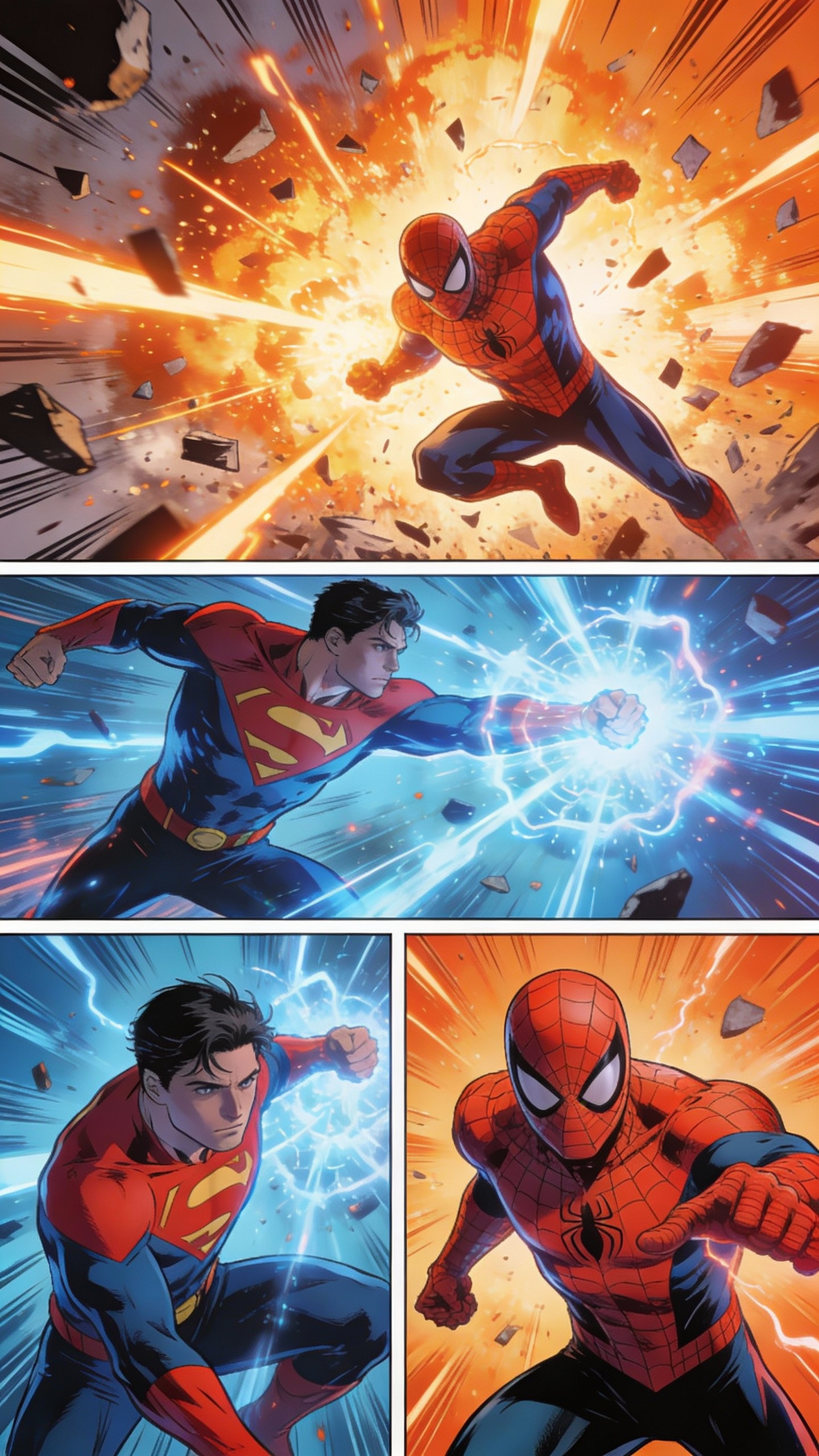 Spider-Man and Superman Comic Battle
