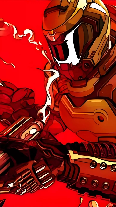 Doom Slayer Smoking Cigarette