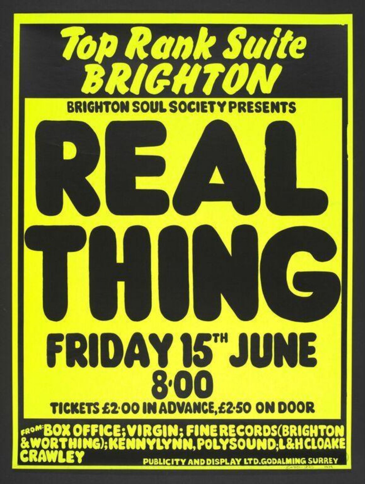Real Thing Brighton Concert Poster