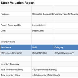Stock Valuation Report