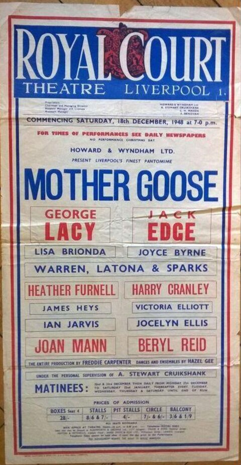 Vintage 1948 Mother Goose Theatre Poster