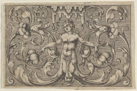Ornamental Engraving with Nude Nymph