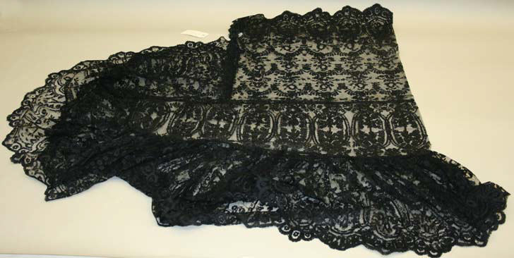 Folded Black Lace Fabric