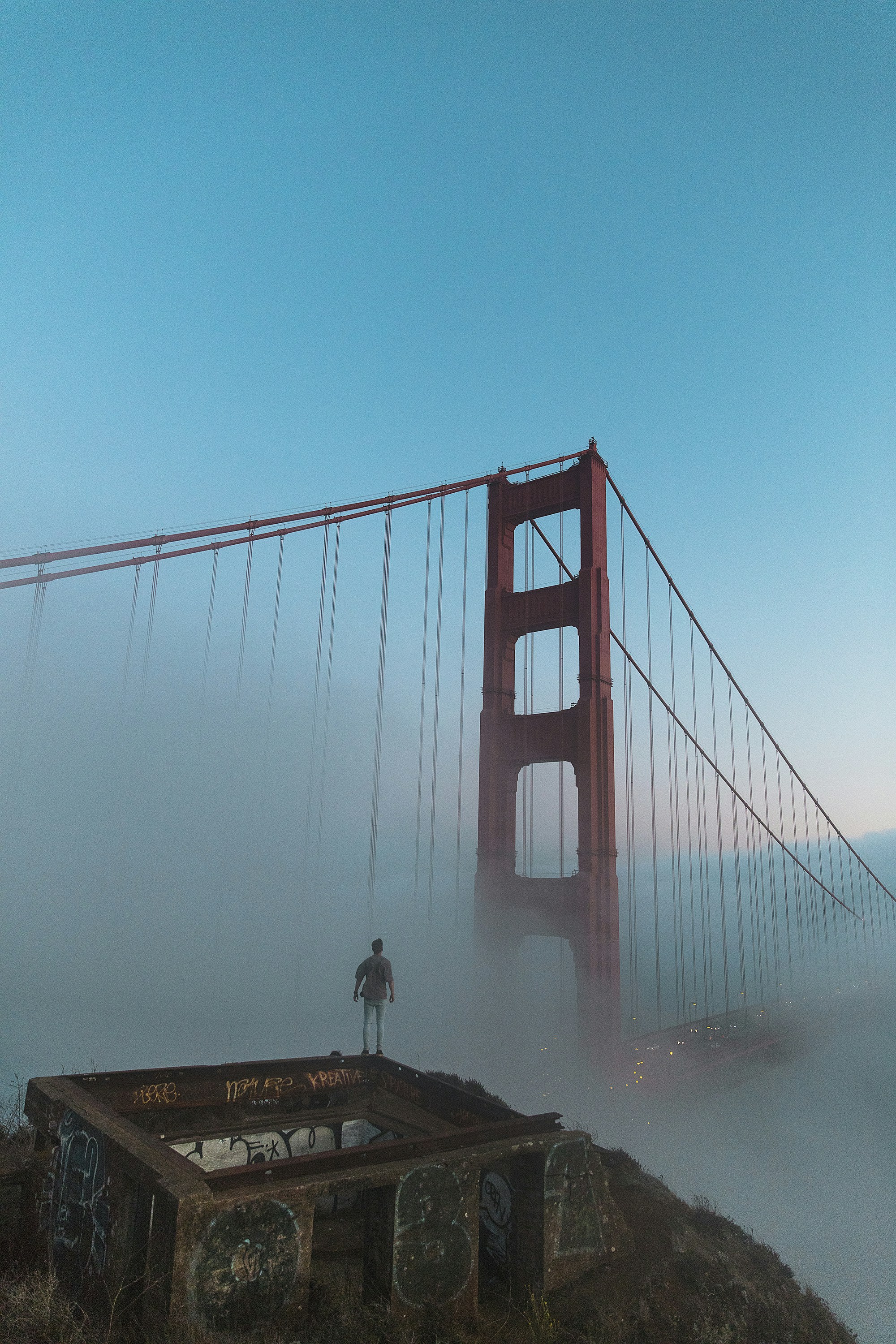 Foggy Golden Gate Bridge View