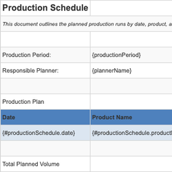 Production Schedule