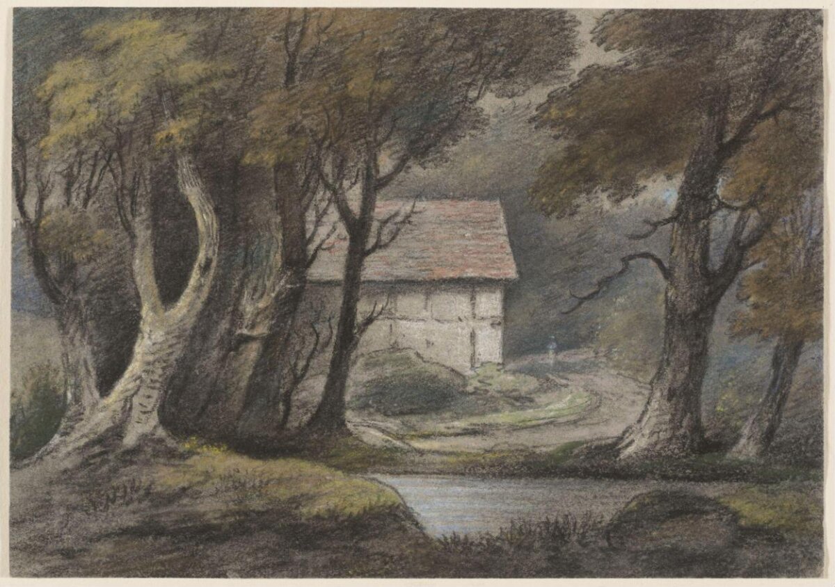 Woodland Cottage by a Stream