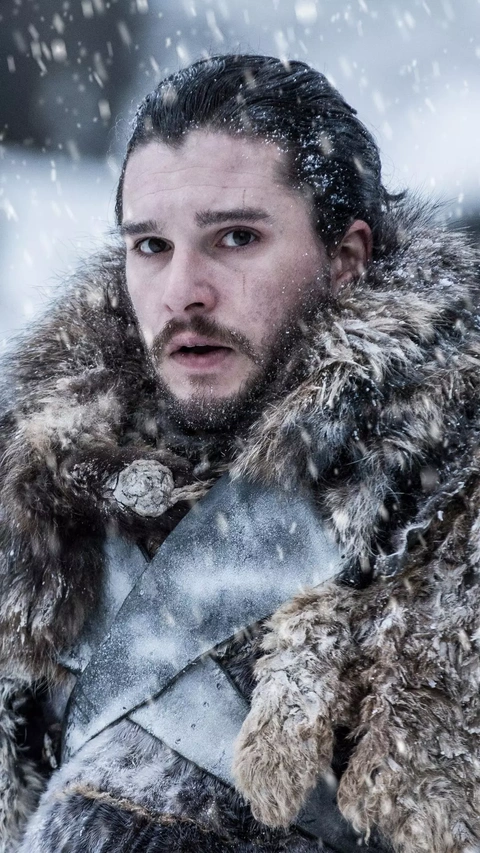Jon Snow Amid Falling Snow