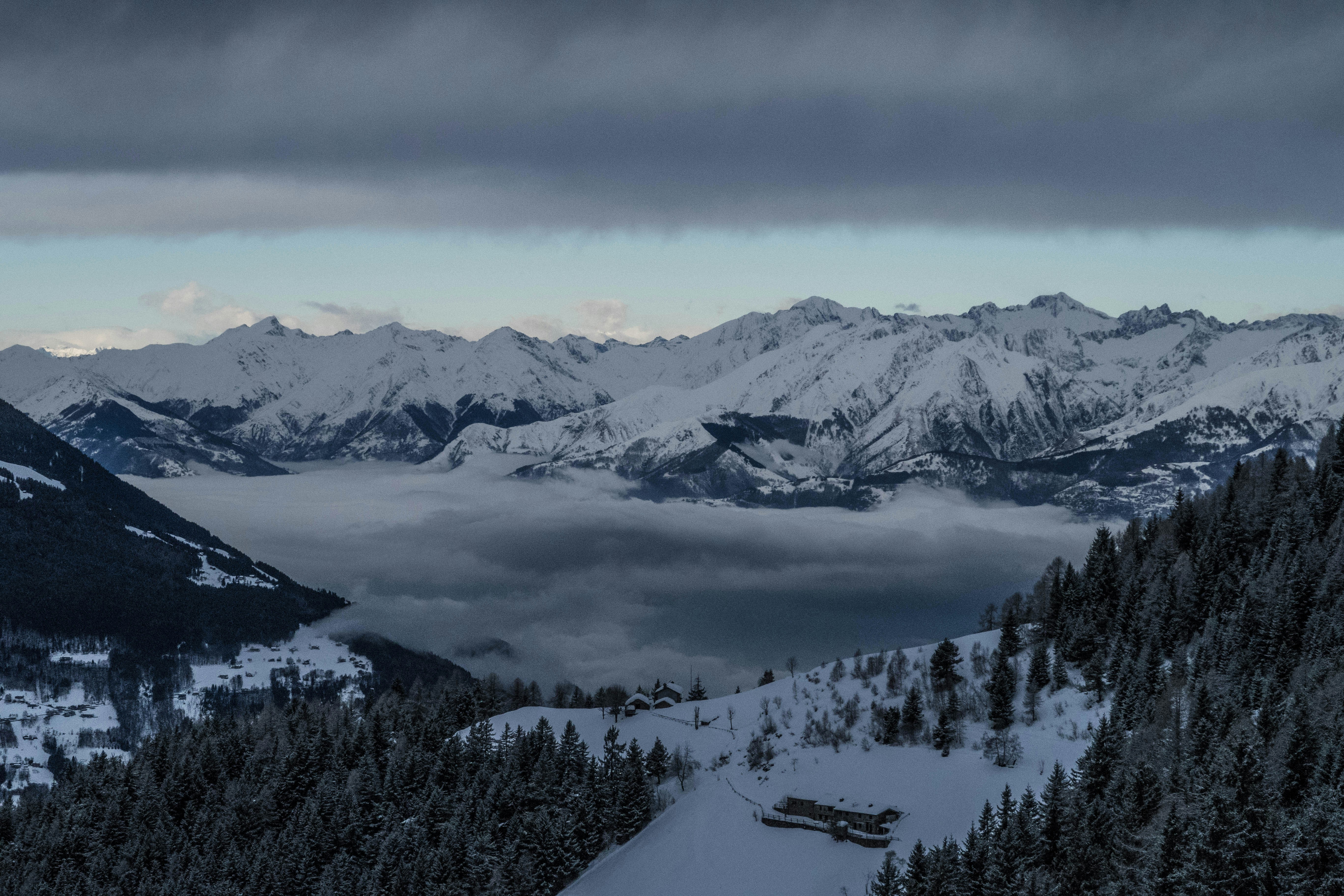 Snow-covered Mountain Winter Landscape