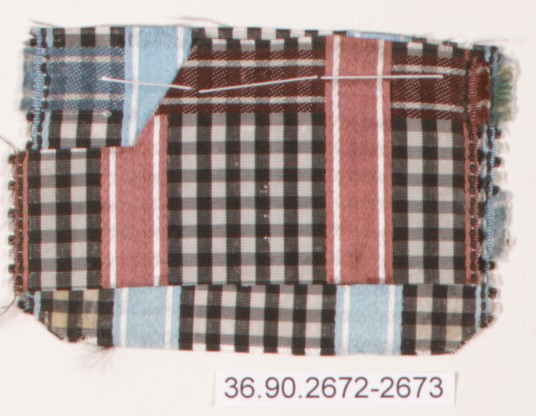 Plaid Textile Swatch with Needle