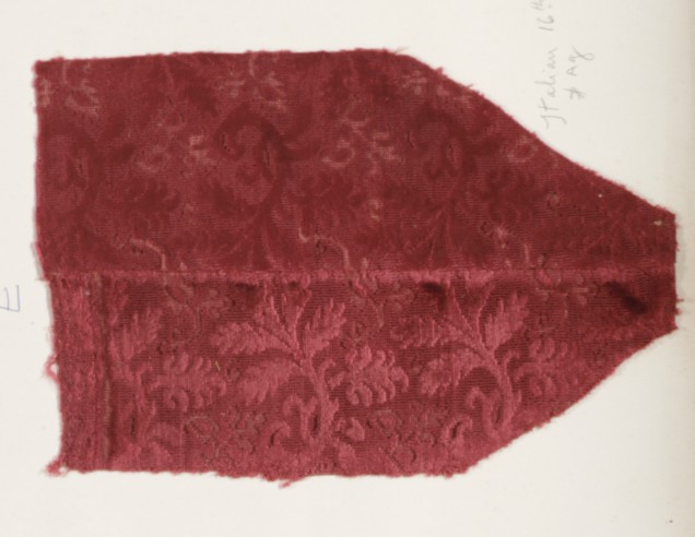 16th Century Italian Red Fabric Fragment