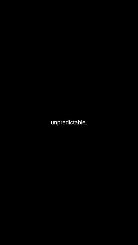 Word 'unpredictable' on Black Background