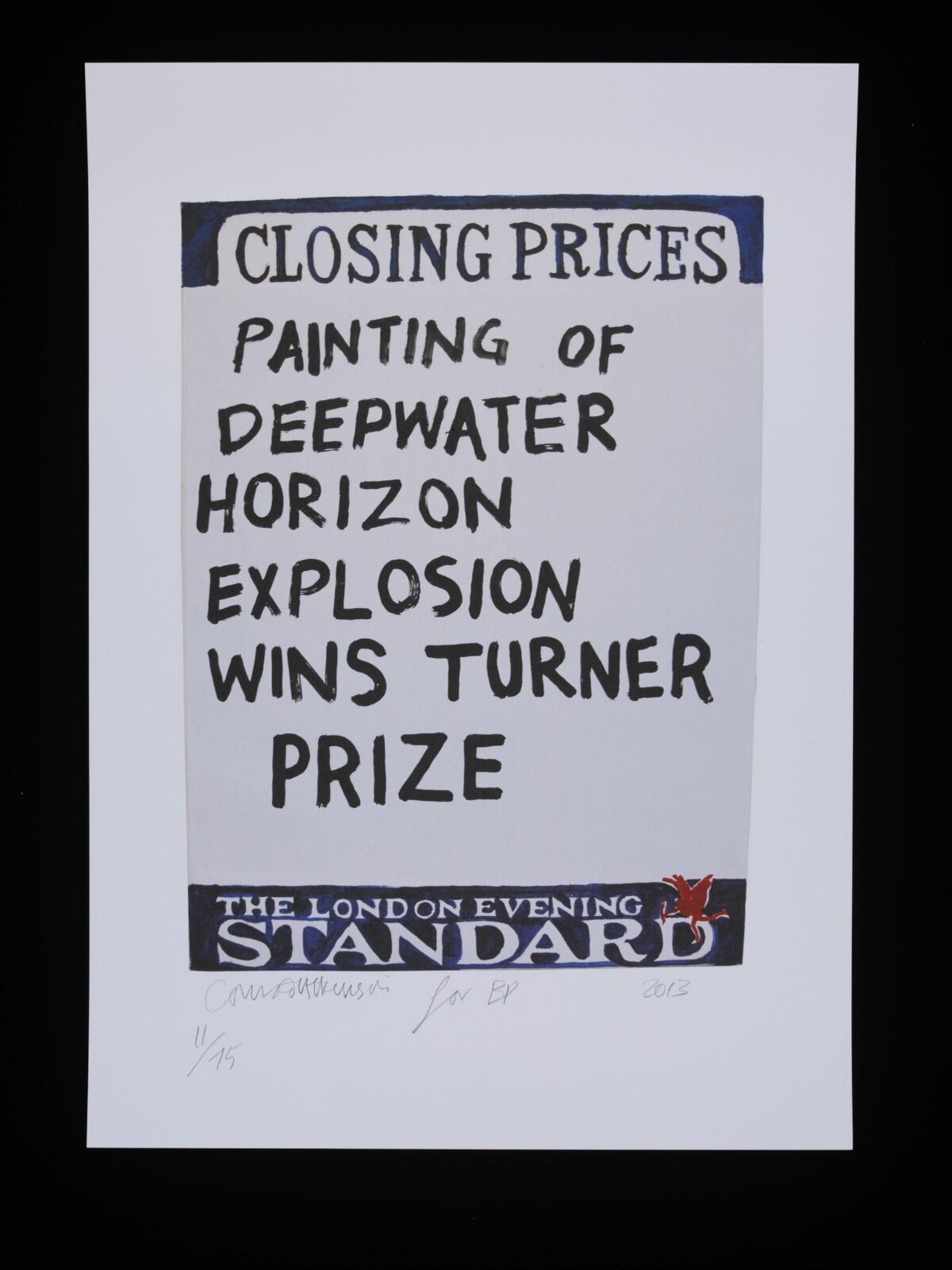 Limited Edition Turner Prize Headline Art Print