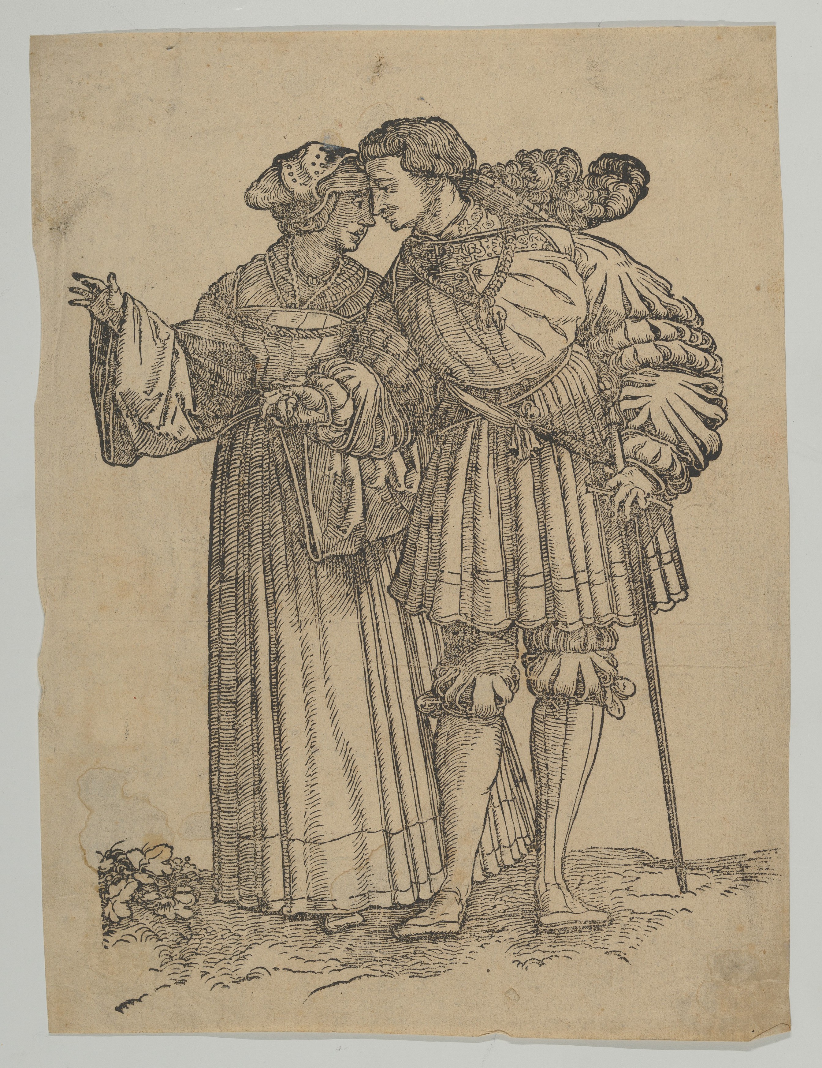Line Drawing of Renaissance Noble Couple