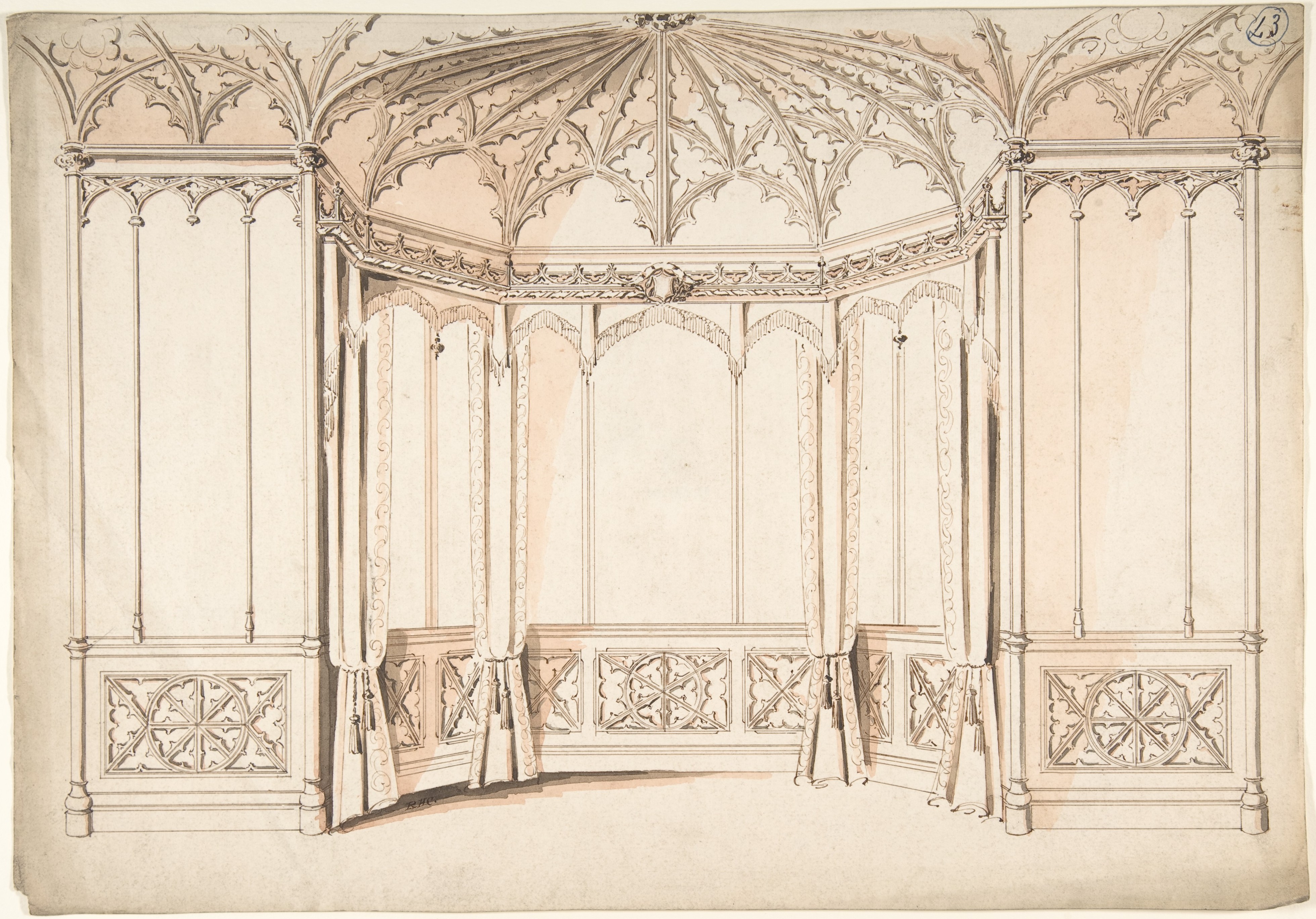 Gothic Style Interior Design Sketch
