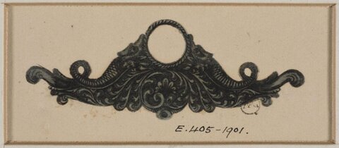 Ornate Metal Hardware Design Drawing