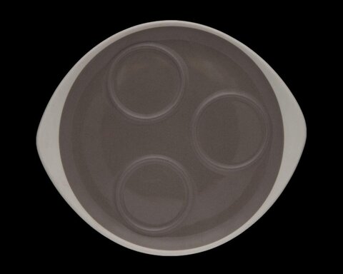 Three-Indent Ceramic Serving Plate