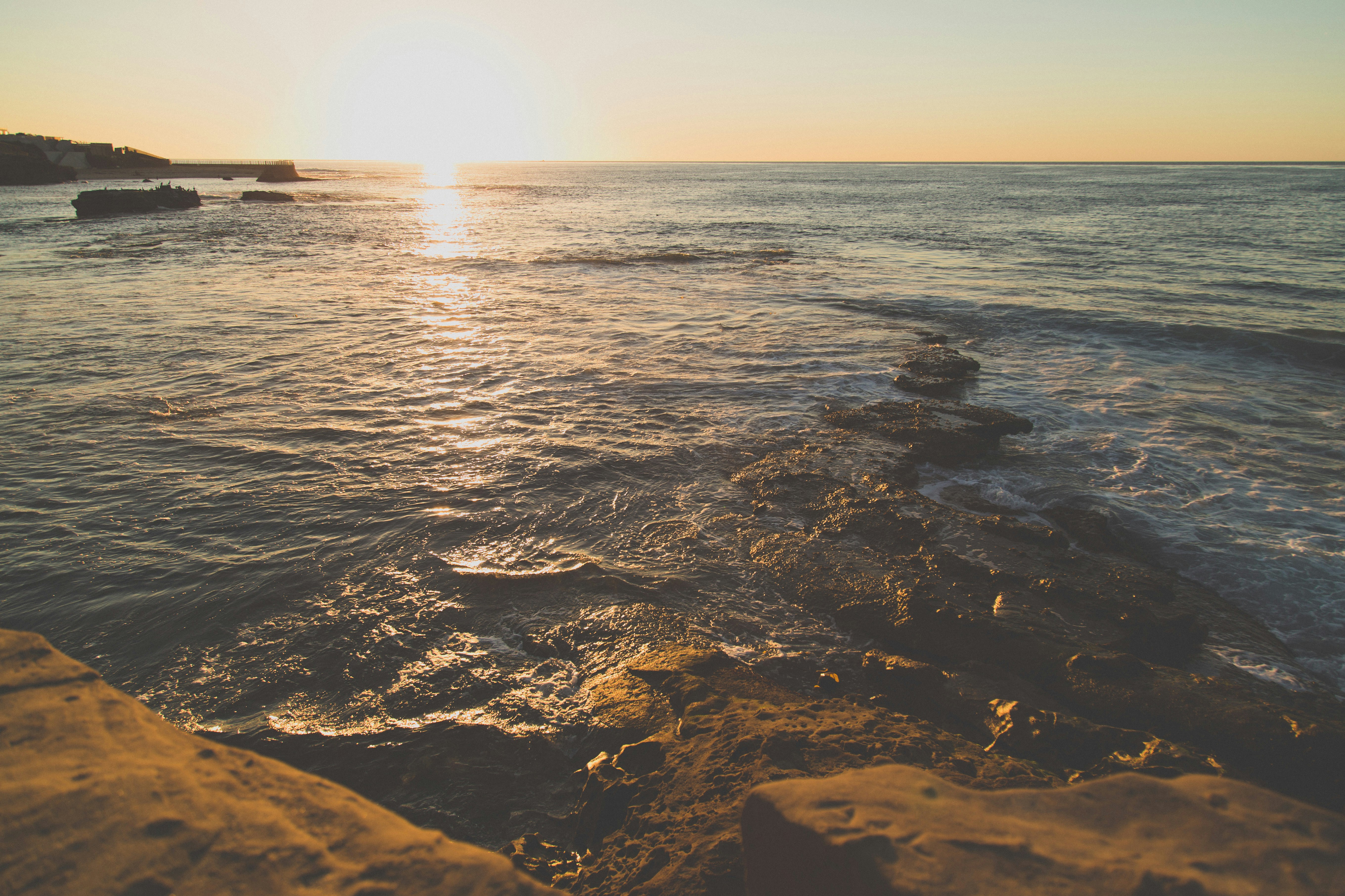 Coastal Sea at Sunset