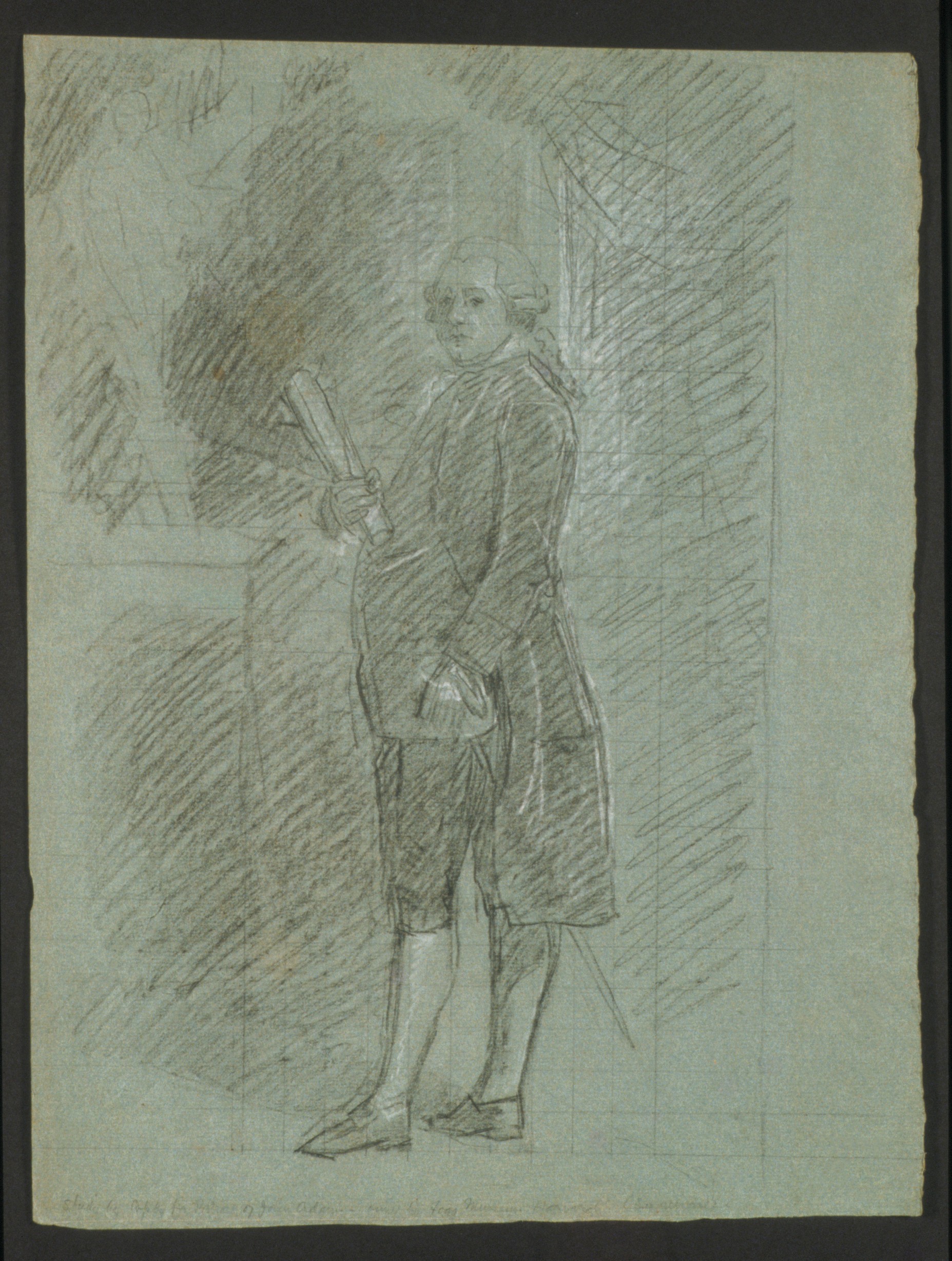 Pencil Sketch of Standing 18th Century Gentleman