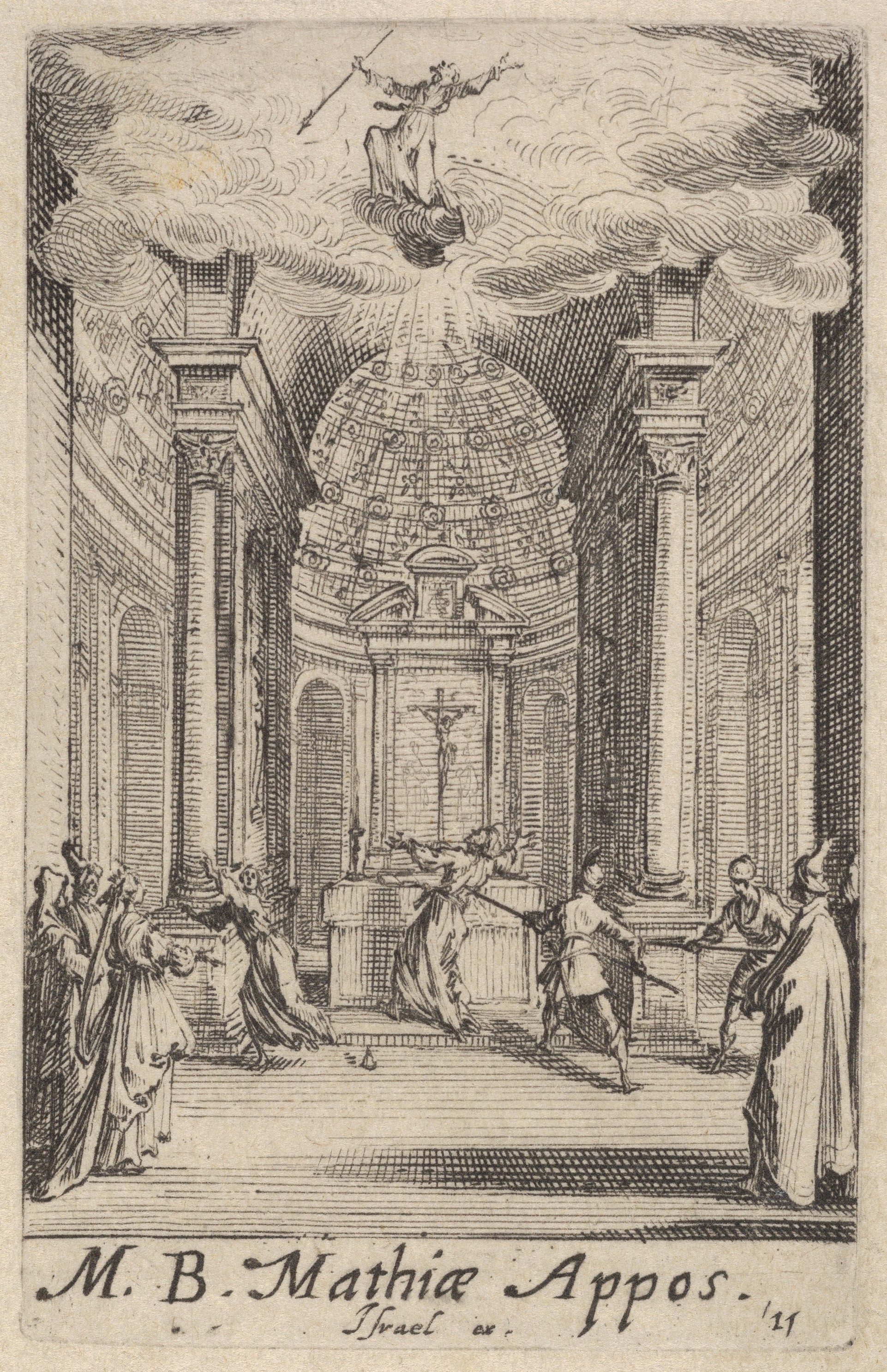 Martyrdom of Apostle Matthew Antique Etching