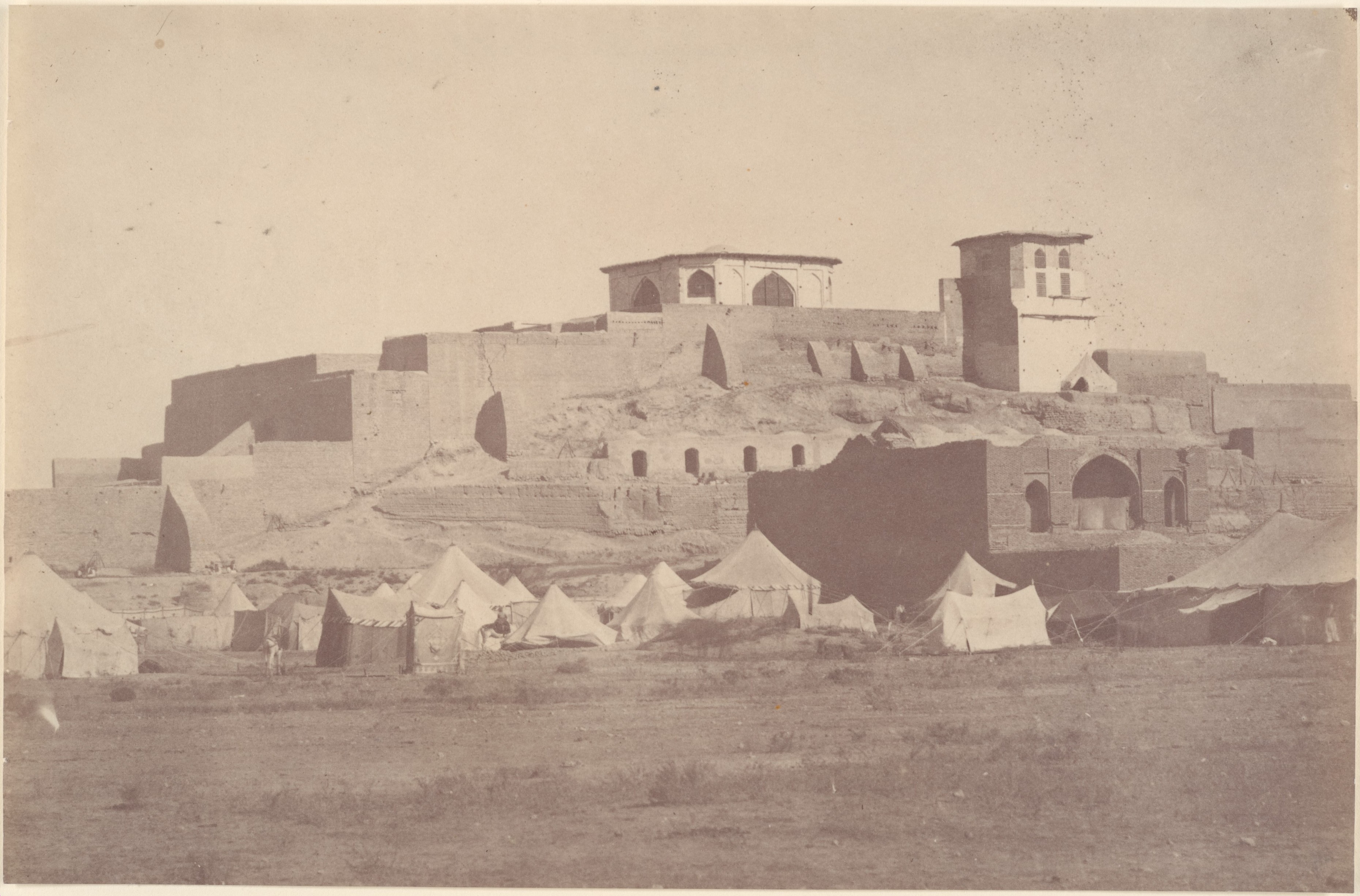 Ancient Hilltop Fort with Base Encampment