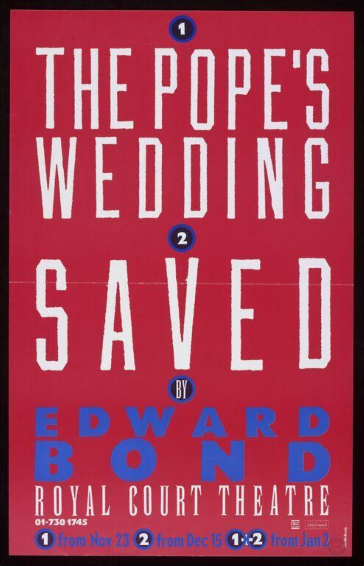 Royal Court Theatre Edward Bond Play Poster