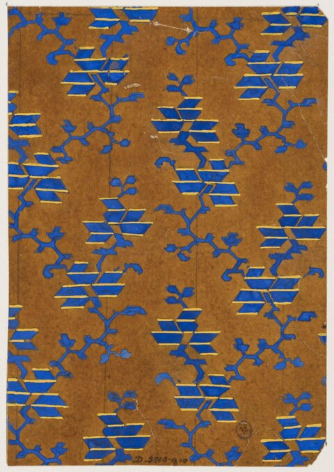 Blue Brown Geometric Textile Pattern