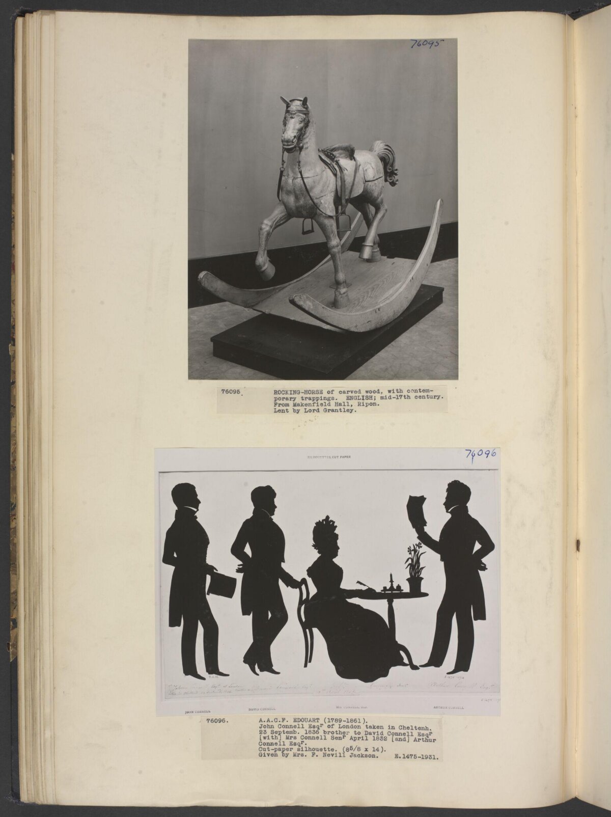 Album Page With Antique Rocking Horse and Silhouette