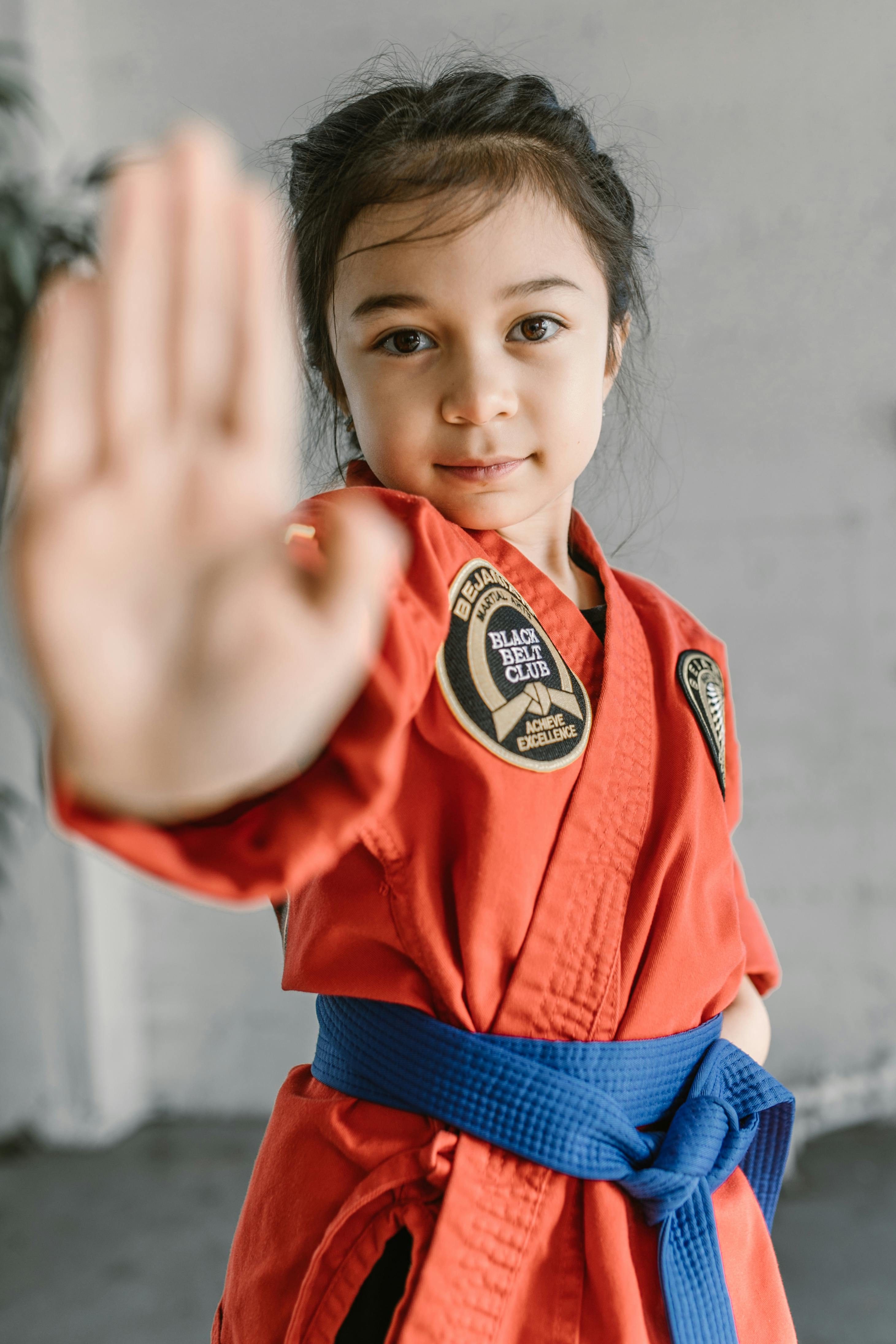 Young Girl Practicing Martial Arts