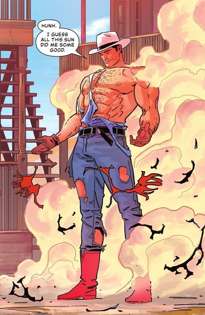 Shirtless Cowboy After Explosion