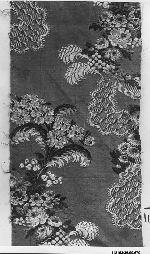 Antique Woven Floral Textile Fragment