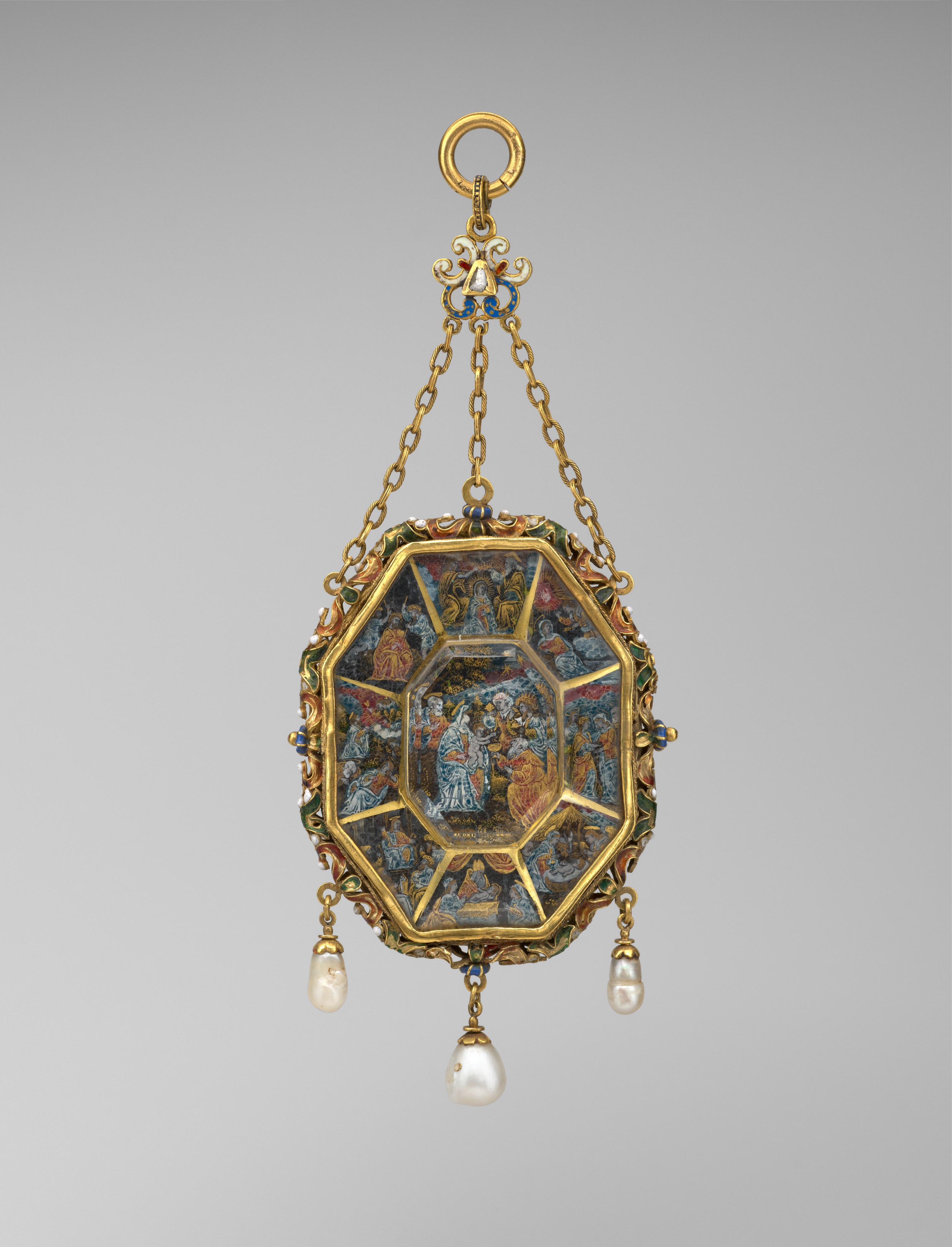 Renaissance Gold Enamel Religious Pendant