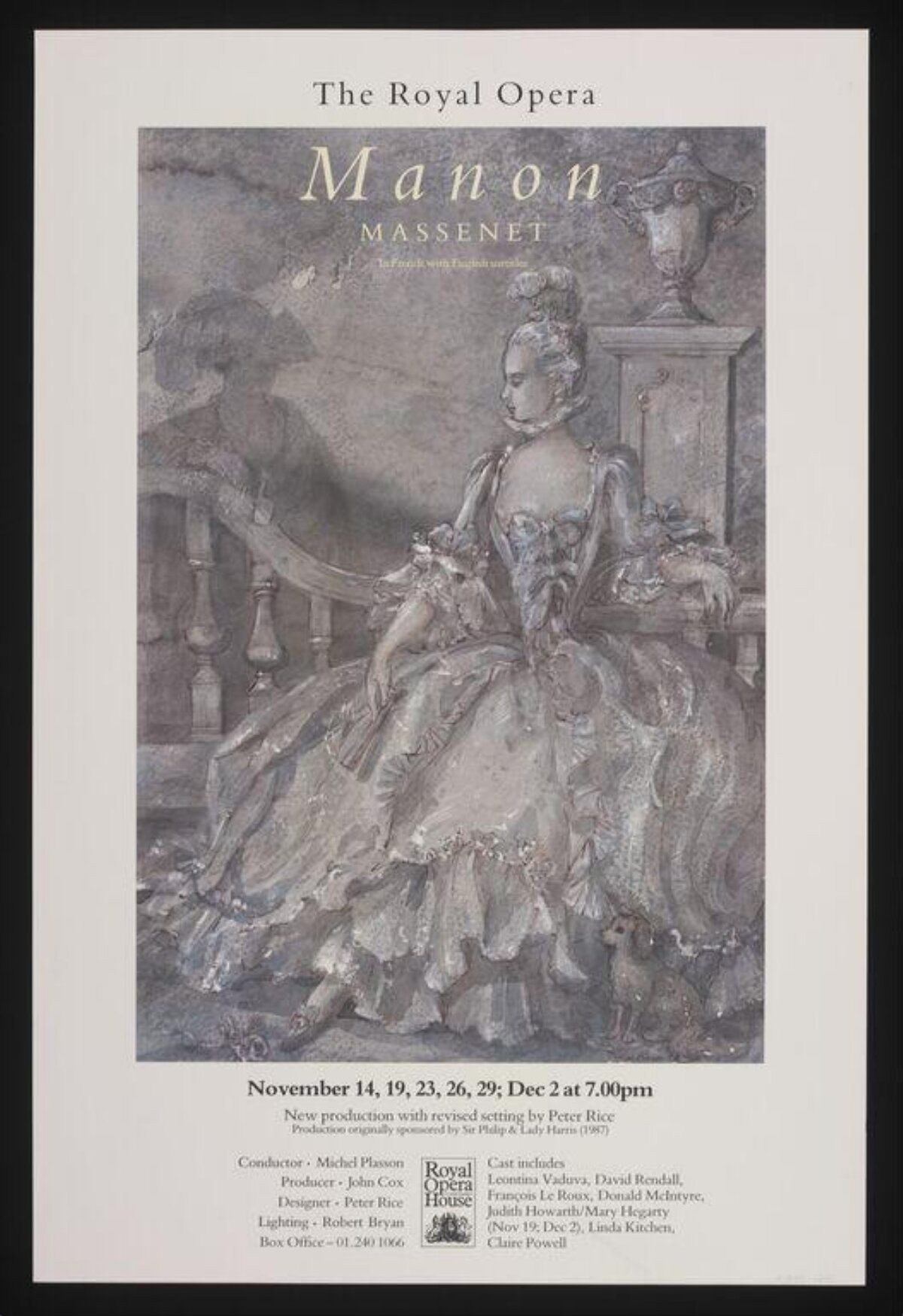 Royal Opera Manon Performance Poster