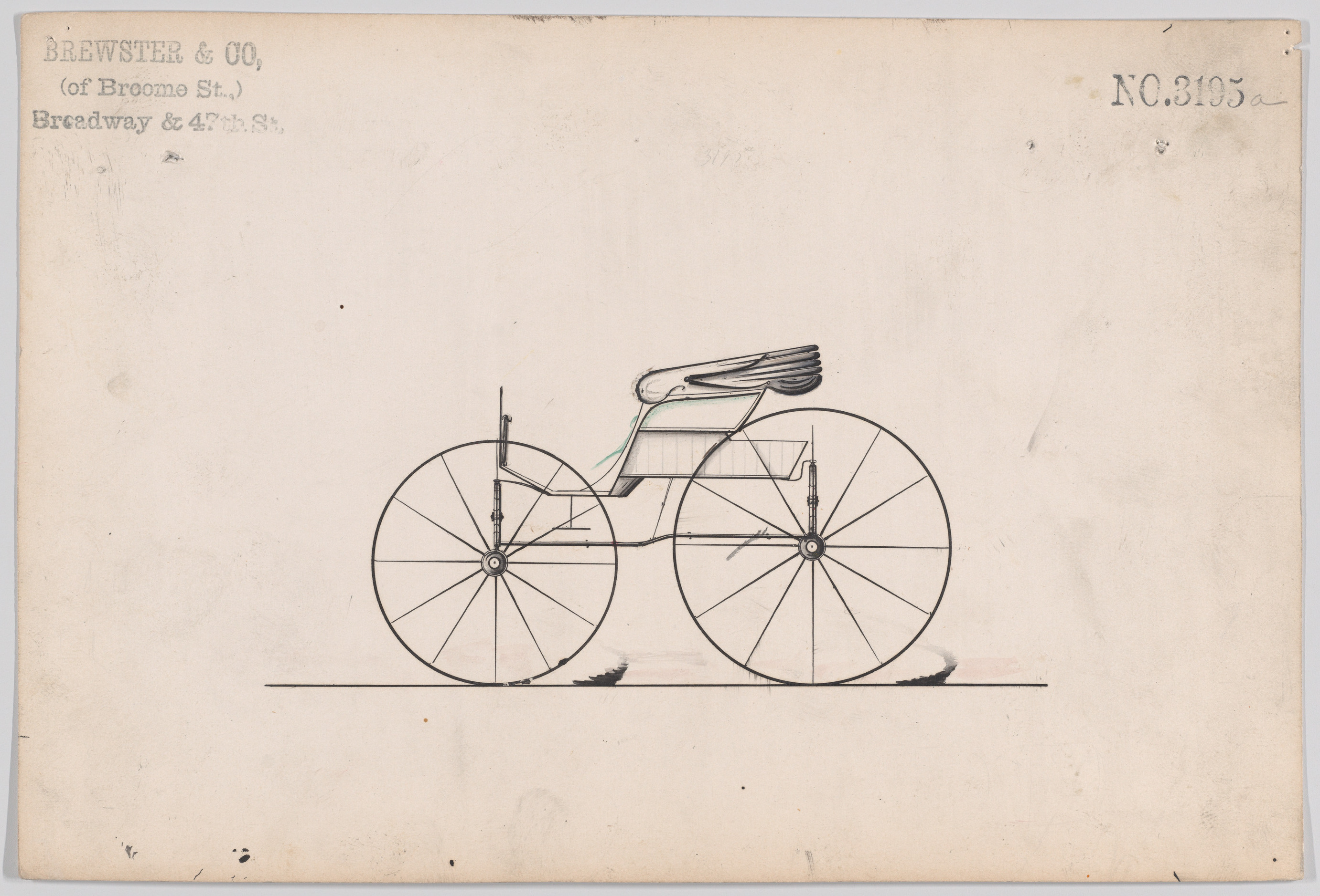 Vintage Horse Carriage Design Drawing