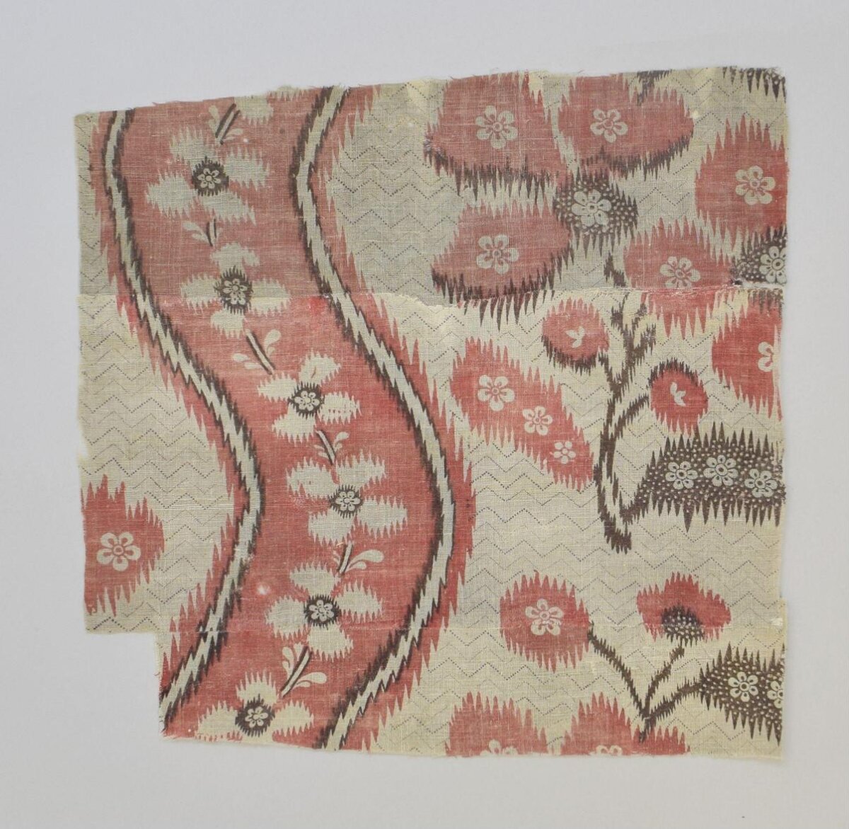 Vintage Floral Print Textile Fragment