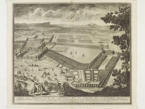 Fontainebleau Chateau and Garden Engraving