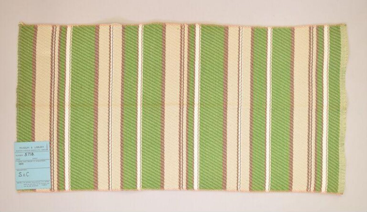 Green Striped Fabric Sample