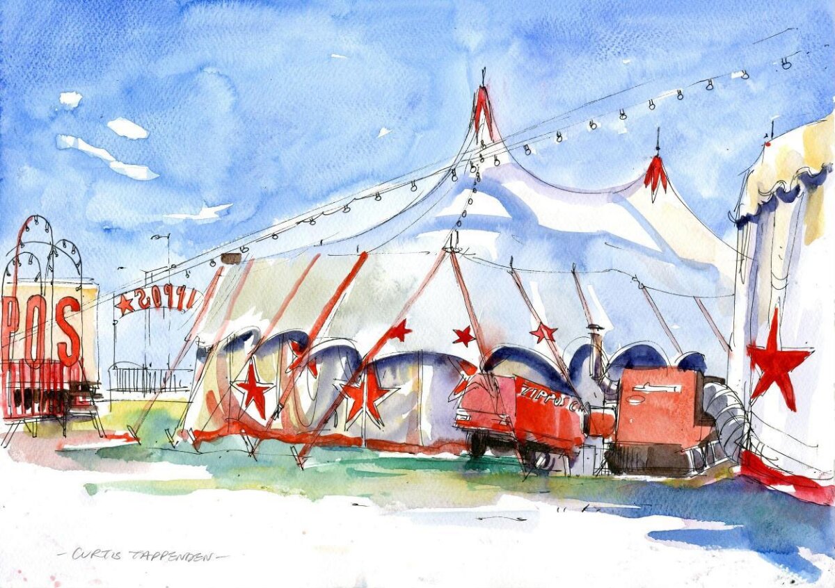 Watercolor Circus Tent