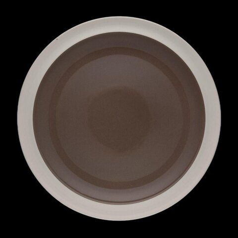 Brown and White Round Ceramic Plate