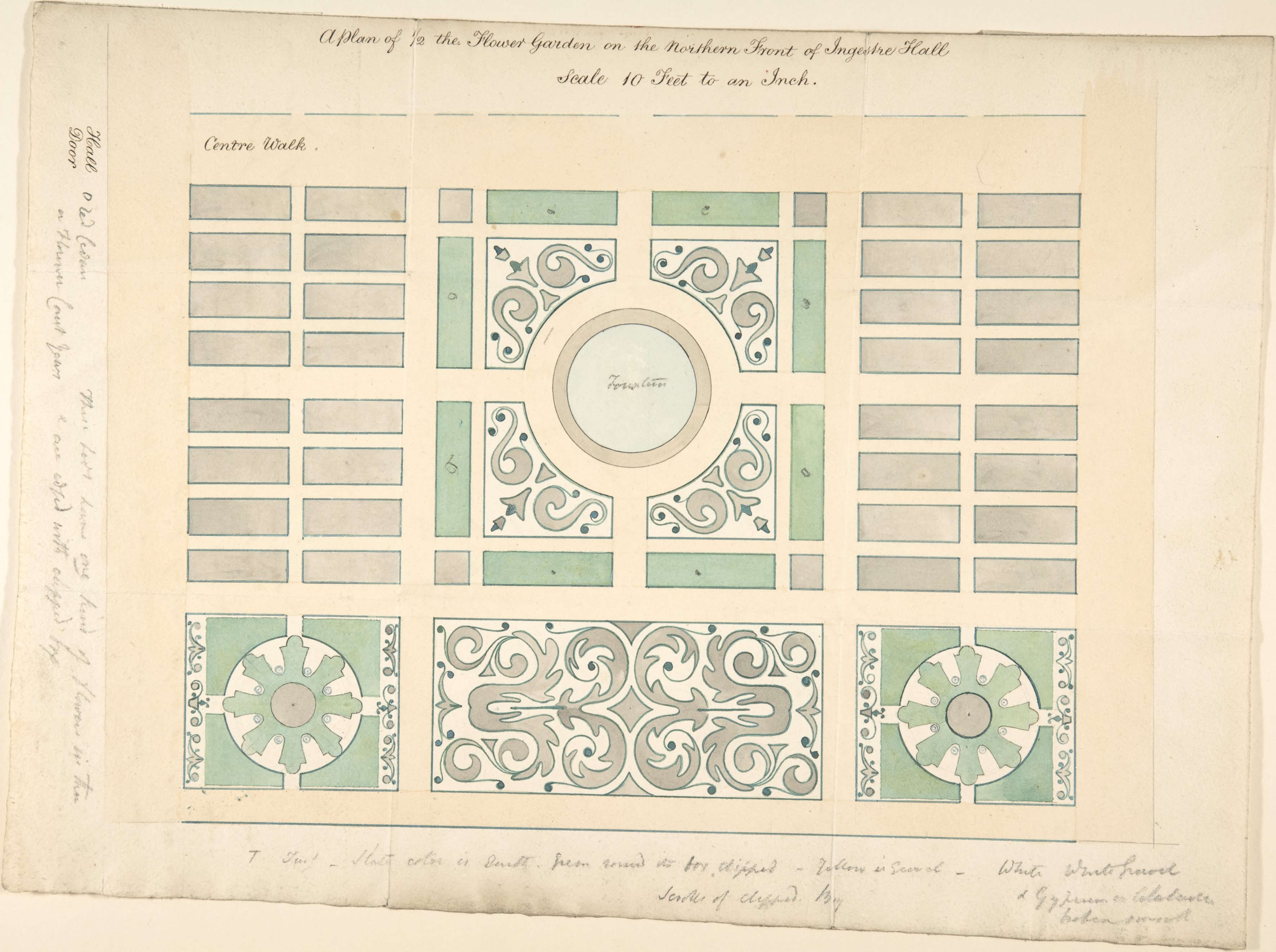 Ingestre Hall Northern Flower Garden Plan — Maps