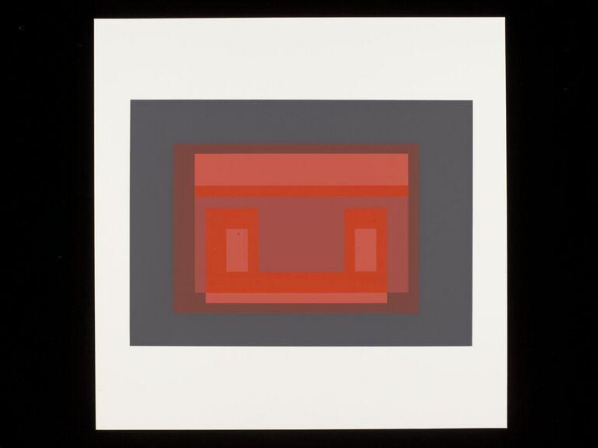 Red and Gray Abstract Geometric Art