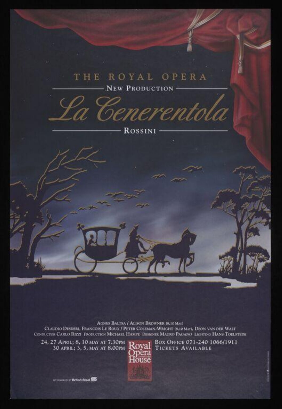 Royal Opera La Cenerentola Performance Poster