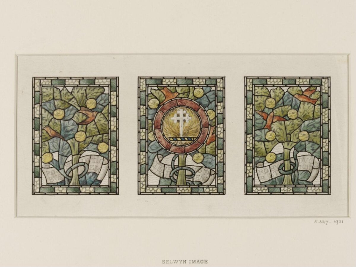 Three-Panel Stained Glass Design