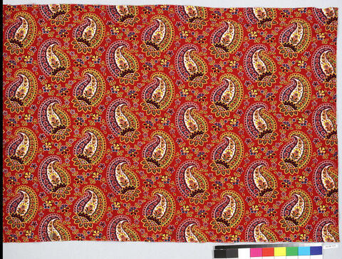 Red Paisley Pattern Fabric